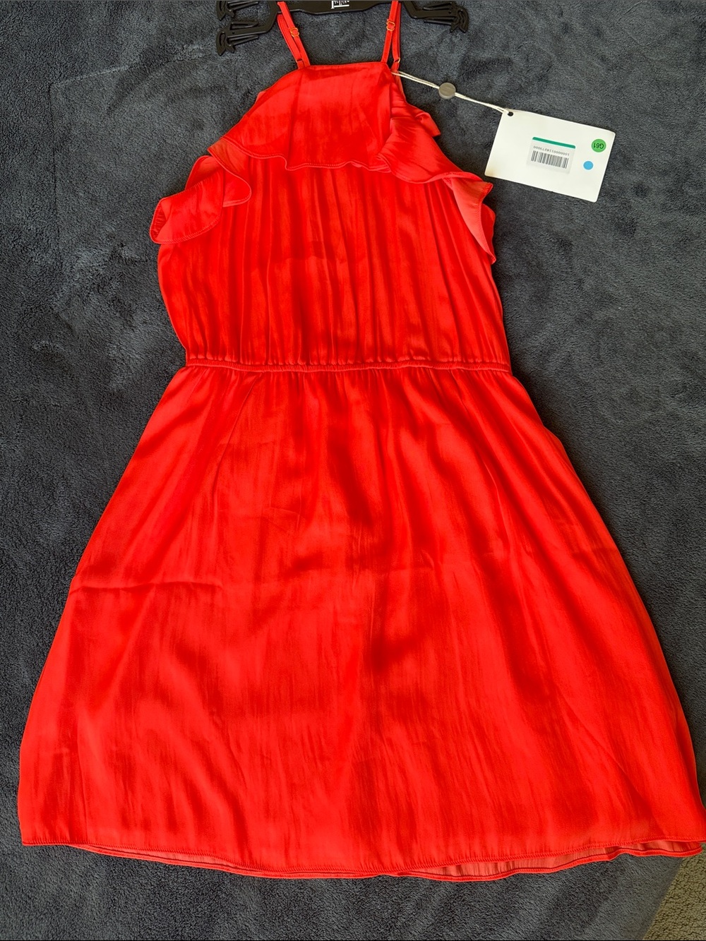 Tart Red Ruffled Halter Mini Dress - Picture 5 of 6